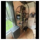 Vintage Brass & Glass Shelf Unit with Turntable, S