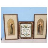 Vintage Angel Prints Lot of 3 Framed Religious Art