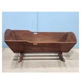 Antique Wooden Baby Cradle Bassinet Rocker