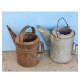 Vintage Metal Watering Cans Lot
