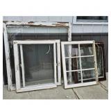 Several Vintage Wood Frame Window Panes for Restor
