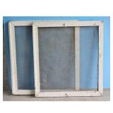 Vintage Wooden Screen Window Frames Set of 2