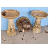 Vintage Bird Bath Set with Decorative Sphere