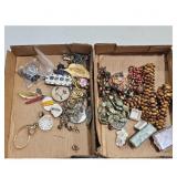 Assorted Vintage Jewelry Lot - Brooches, Necklaces