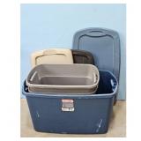 Sterilite Blue Storage Totes with Lids Set of 3