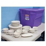 White Octagonal Pfaltzgraff Dinnerware