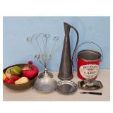 Vintage Deckers Pure Lard Tin/ Silver Plated Items