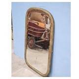 Vintage Rounded Rectangle Mirror with Wood Frame