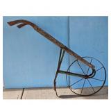 Vintage Single Wheel Garden Cultivator Tool