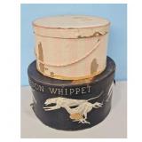 Vintage Hat Boxes with Greyhound and Pink Designs