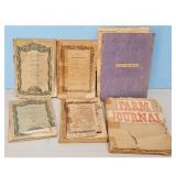 Lot of 6 Vintage Music Scores and Farm Journals