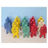 Vintage Bill Ding Wooden Game Pieces Lot