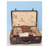 Native American Moccasins & Flax in Suitcase