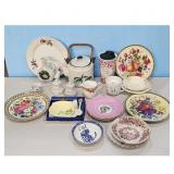 Vintage Decorative Plates, Teapot, Mugs & More