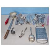 Assorted Vintage Kitchen Utensils Lot - Spoons, Kn