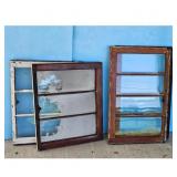 Vintage Wooden Window Panes - Set of 4