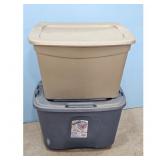 2 Storage Totes Plastic Containers with Lids