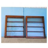 Lot of 6 Vintage Wooden 4-Pane Windows
