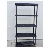Black 5-Tier Plastic Storage Shelving Unit