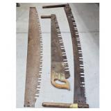 Vintage Two-Man and Single-Man Saws with Handles
