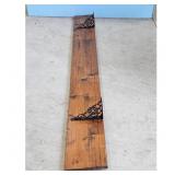 Rustic Wooden Shelf w/Ornate Black Metal Bracket