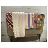 4 small Afghan throws
