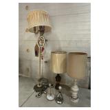 Floor lamp, 2-table lamps & 2-wall lamps