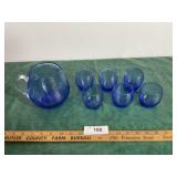 Cobalt blue roly polly galsses and pitcher