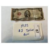 1928 $2 dollar bill
