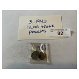 3-1943 Steel Wheat pennies