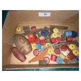 Parts of Lincoln logs, tinker toys and other misc