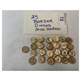 25- Barber dimes (mics dates)