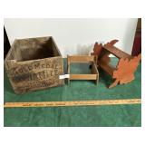 Gold Medal Dynamite wood box, Maple Leaf shelf, &