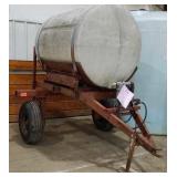 APPROX 500 GALLON POLY TANK ON CART