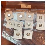 Collection of 10 Proof Dimes 1999-2009