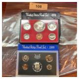 1974 and 1969 United States Proof Coin Sets