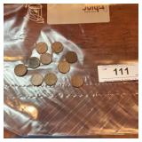 Lot of 11 Lincoln Wheat Cents - 1940s-1950s