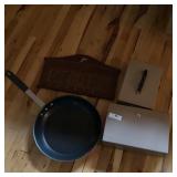 Vintage Wooden Wall Rack and Metal Box Lot