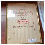 1940 Awarded to Henry Belmers Grocery Co. Plee-Zin