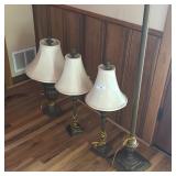 Set of 3 Table Lamps and 1 Floor Lamp with Cream S