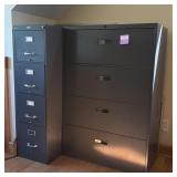 Gray Metal Filing Cabinet Set - 4 Drawer and 5 Dra