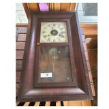 Antique Wall Clock with Pendulum and Weights