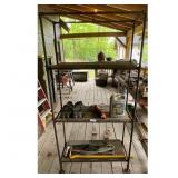 Industrial Pipe Shelf with Contents