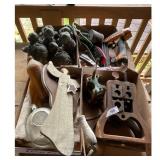 Assorted Lot: Vintage Tools, Decorative Items, and