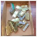 Lot of Brass and Silver Door Hinges with Screws