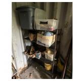 Storage Shelf Unit with Assorted Bins and Containe