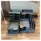 Lot of 4 Metal Desk Organizers / File Sorters