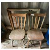 Set of Two Wooden Chairs