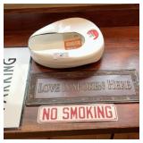 Vintage Enamel Ashtray, 'Love is Spoken Here' Si