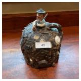 Unique Ceramic Jug with Figurine Top
